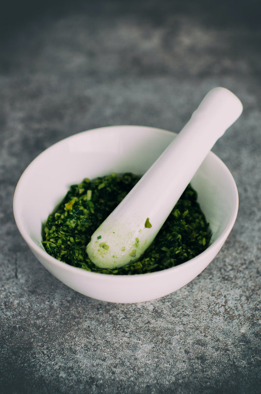 Pesto met verse spirulina